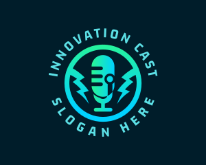 Podcast Microphone Studio logo design