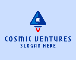 Space Triangle Rocket logo design