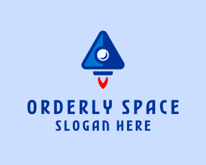 Space Triangle Rocket logo design