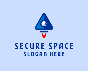 Space Triangle Rocket logo design