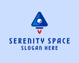 Space Triangle Rocket logo design