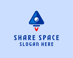 Space Triangle Rocket logo design