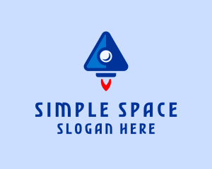 Space Triangle Rocket logo design