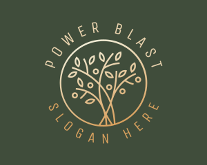 Golden Branch Leaves Logo