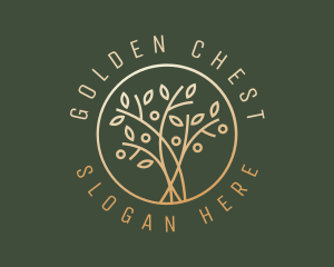 Golden Branch Leaves logo design