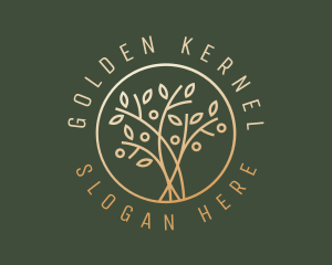 Golden Branch Leaves logo design