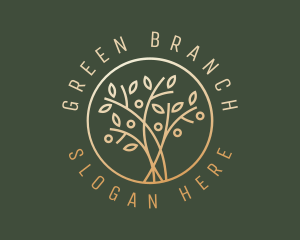 Golden Branch Leaves logo design