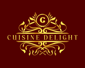 Gourmet Restaurant Ornament logo design