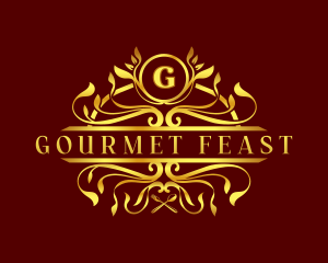 Gourmet Restaurant Ornament logo design