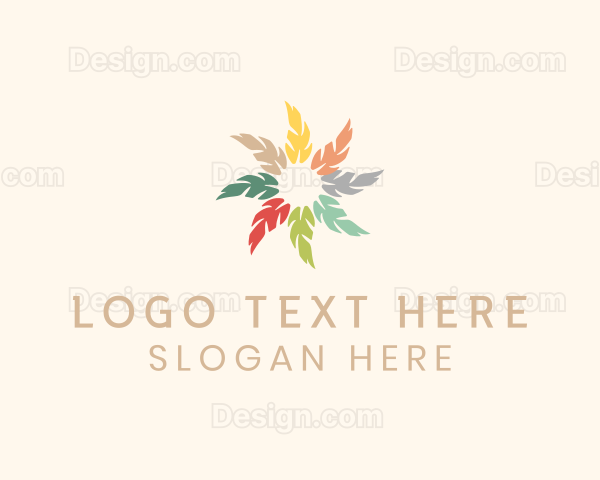 Pastel Circle Feather Logo