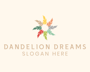 Pastel Circle Feather  logo design