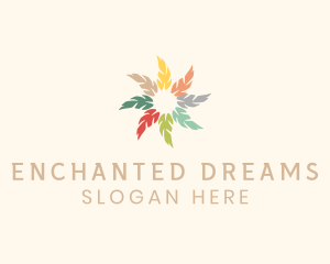 Pastel Circle Feather  logo design