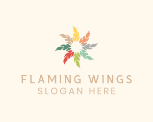 Pastel Circle Feather  logo design