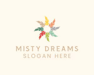 Pastel Circle Feather  logo design