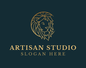 Golden Lion Animal logo design