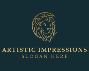 Golden Lion Animal logo design