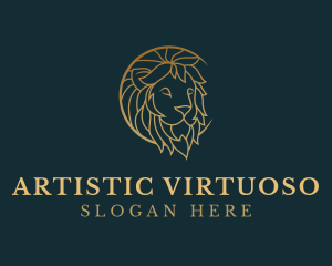 Golden Lion Animal logo design