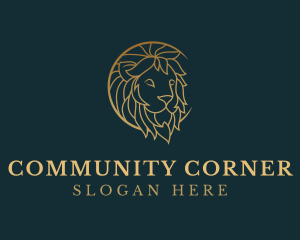 Golden Lion Animal logo design