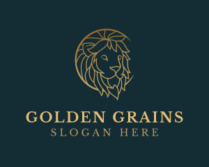 Golden Lion Animal logo design