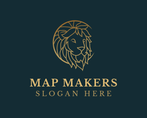 Golden Lion Animal logo design