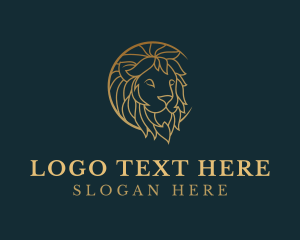 Kingdom - Golden Lion Animal logo design