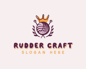 Crown Yarn Embroidery logo design