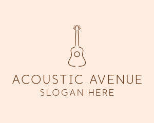 Minimalist Acoustic Guitar logo design