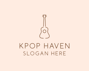 Minimalist Acoustic Guitar logo design