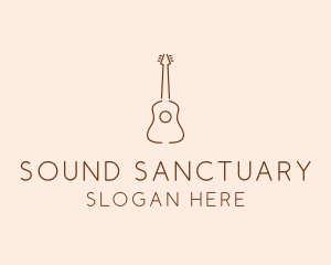 Minimalist Acoustic Guitar logo design