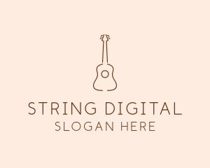 Minimalist Acoustic Guitar logo design