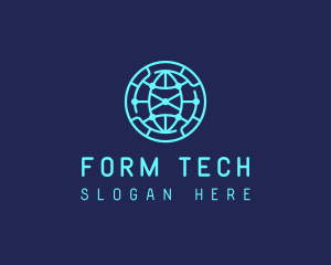 Global Tech Company Circle logo design