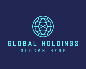 Global Tech Company Circle logo design