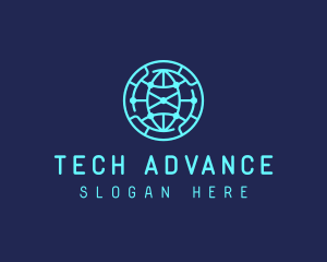 Global Tech Company Circle logo design