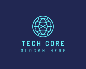 Global Tech Company Circle logo design