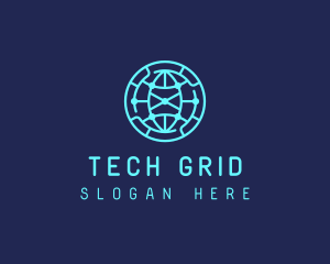 Global Tech Company Circle logo design