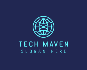 Global Tech Company Circle logo design