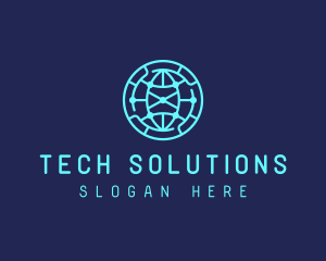 Global Tech Company Circle logo design