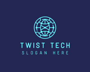 Global Tech Company Circle logo design