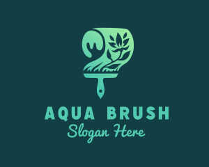 Natural Organic Paintbrush logo design