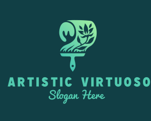 Natural Organic Paintbrush logo design