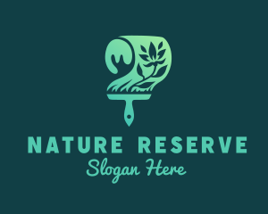 Natural Organic Paintbrush logo design