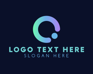 Circular - Gradient Digital Software Letter O logo design