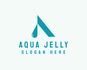 Water Droplet Letter A logo design