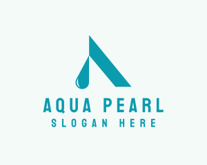 Water Droplet Letter A logo design