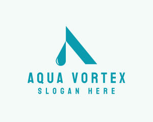 Water Droplet Letter A logo design