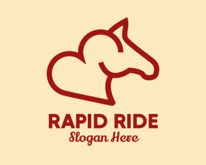 Red Horse Heart  logo design