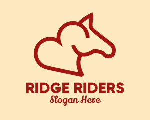 Red Horse Heart  logo design