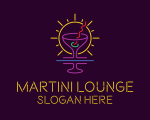 Neon Light Martini logo design