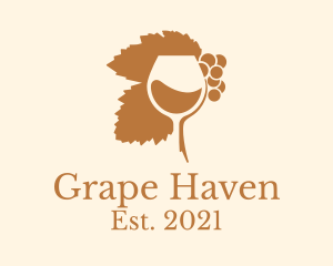 Grape Wine Glass logo design