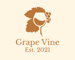 Grape Wine Glass logo design